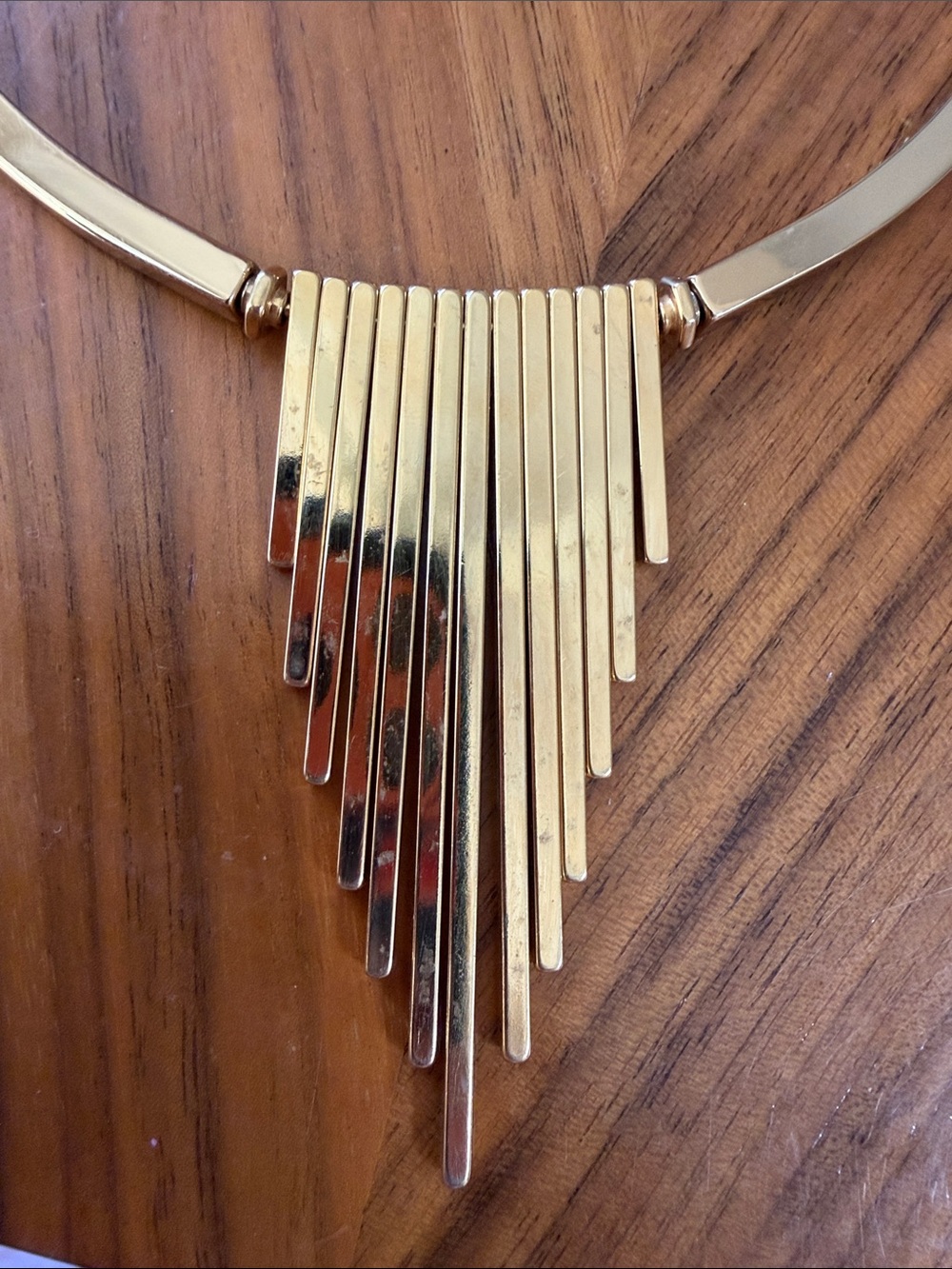 Vintage monet Gold Statement Fringe Collar Necklace choker - Picture 8 of 8
